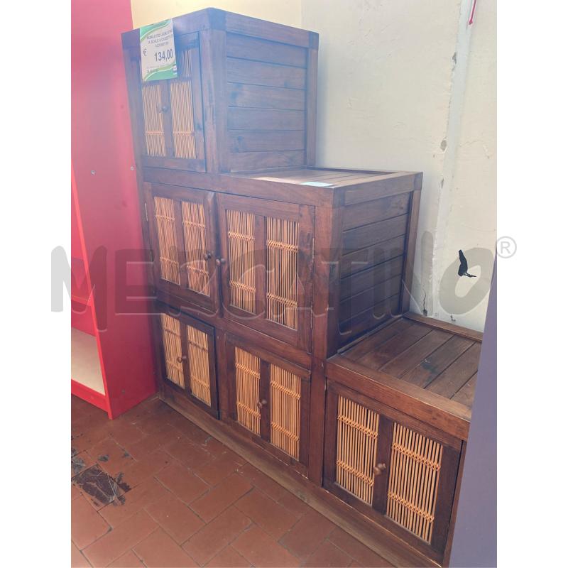MOBILETTO LEGNO ETNICO A SCALE 6 CASSETTI CM 102X36X110H | Mercatino dell'Usato Roma casalotti 4