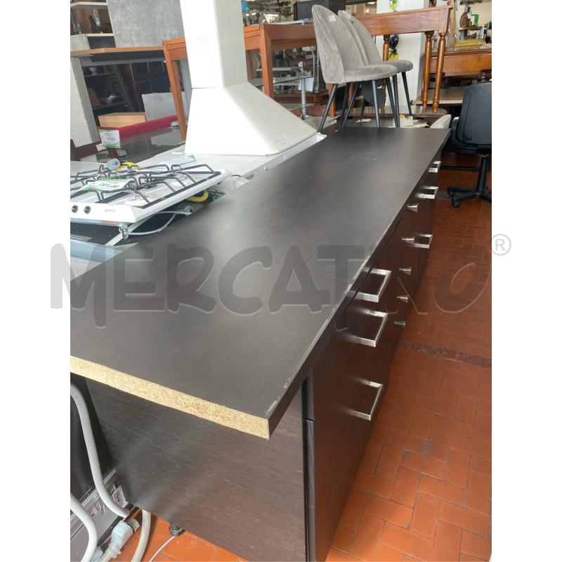MOBILE CON CASSETTIERA DA CUCINA NERO CM.240X65X90 H | Mercatino dell'Usato Roma casalotti 3