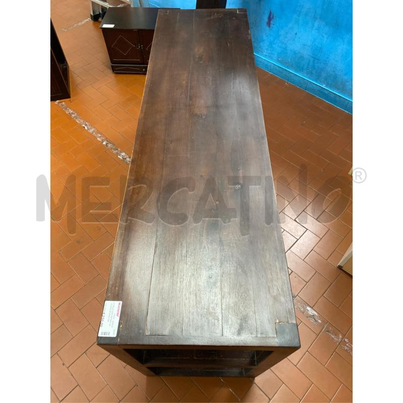 MOBILE CON RIPIANI IN LEGNO SCURO CM. 140X40X60 H  | Mercatino dell'Usato Roma casalotti 4