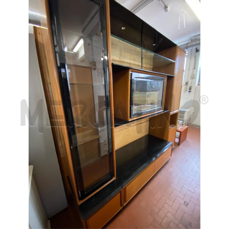 PARETE SOGGIORNO MARRONE NERA LACCATA CM.250X60X240 H | Mercatino dell'Usato Roma casalotti 2