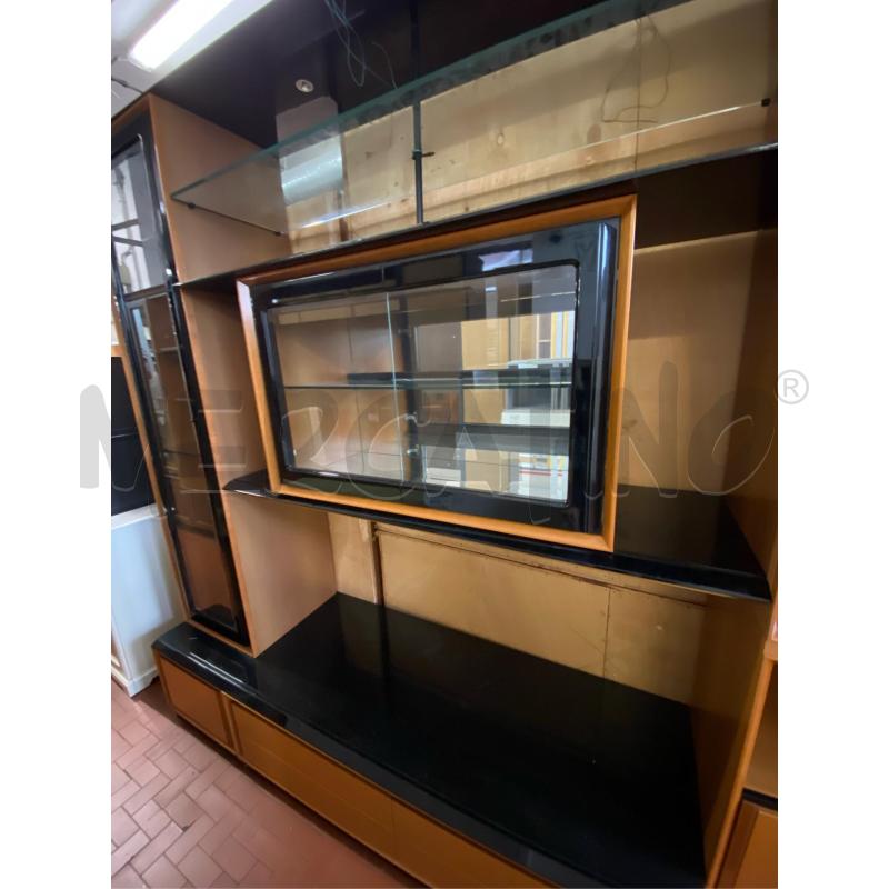 PARETE SOGGIORNO MARRONE NERA LACCATA CM.250X60X240 H | Mercatino dell'Usato Roma casalotti 3