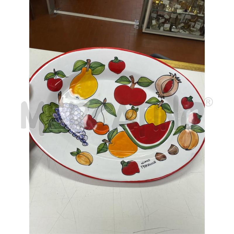 PIATTO OVALE 40X28 BORDO ROSSO NINO PARRUCCA | Mercatino dell'Usato Roma casalotti 2