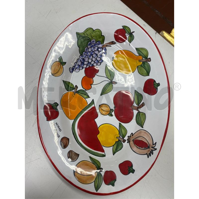 PIATTO OVALE 40X28 BORDO ROSSO NINO PARRUCCA | Mercatino dell'Usato Roma casalotti 4