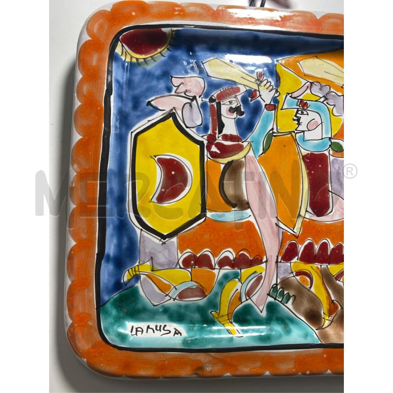PIATTO QUADRATO DIPINTO LA MUSA | Mercatino dell'Usato Roma casalotti 3