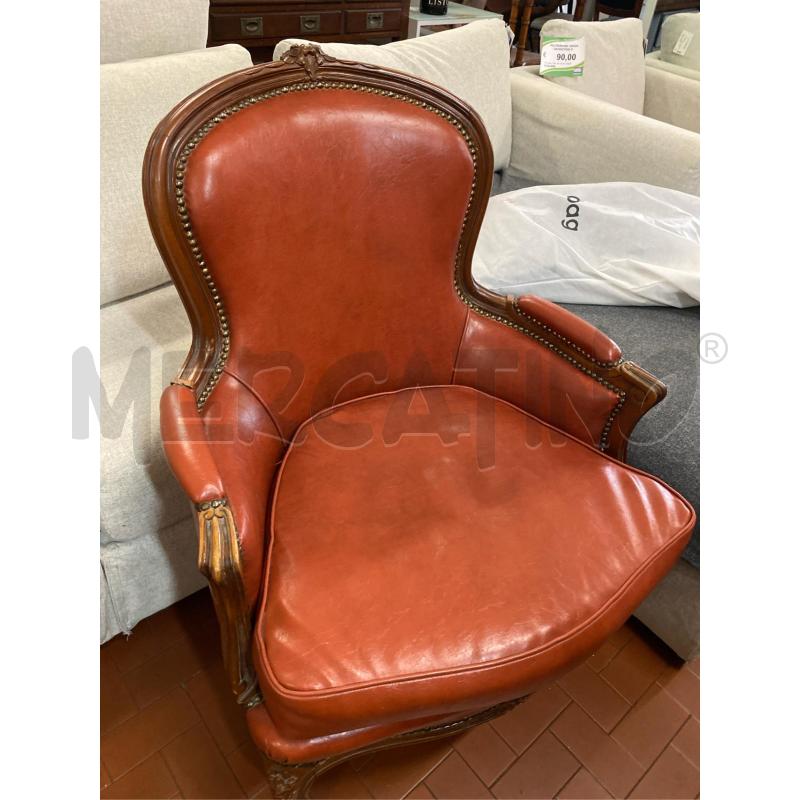 POLTRONA IN CUOIO ROSSA  | Mercatino dell'Usato Roma casalotti 1