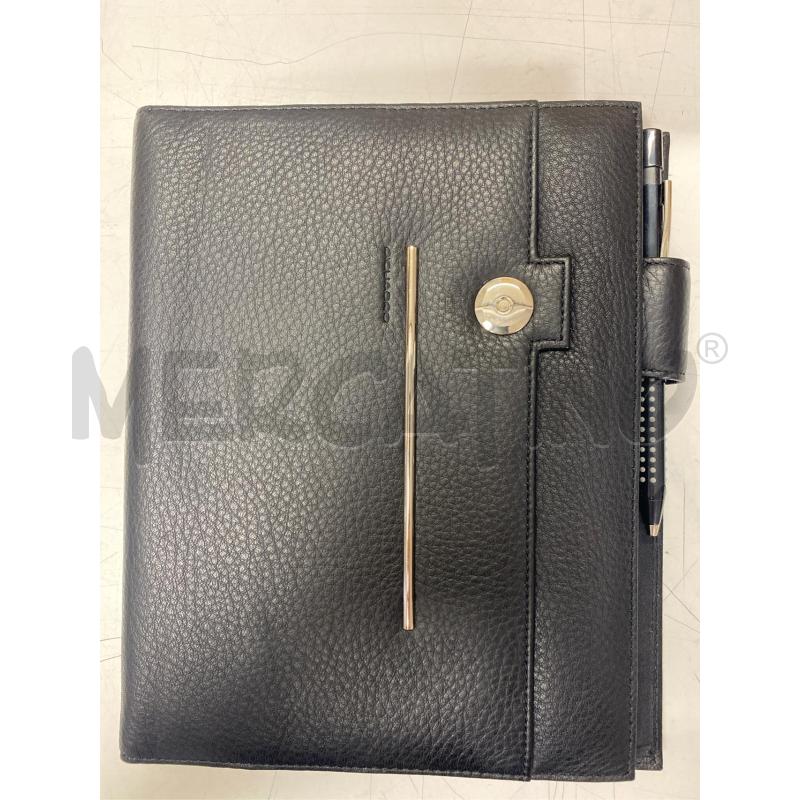 PORTA AGENDA PQUADRO NERO PELLE | Mercatino dell'Usato Roma casalotti 1
