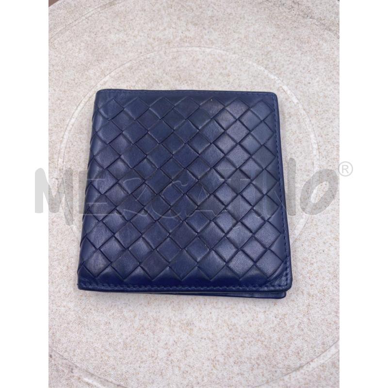 PORTA FOGLIO BOTTEGA VENETA BLU PELLE | Mercatino dell'Usato Roma casalotti 1