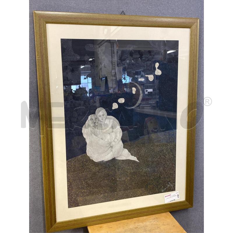 QUADRO CANE CON BAMBINO | Mercatino dell'Usato Roma casalotti 1