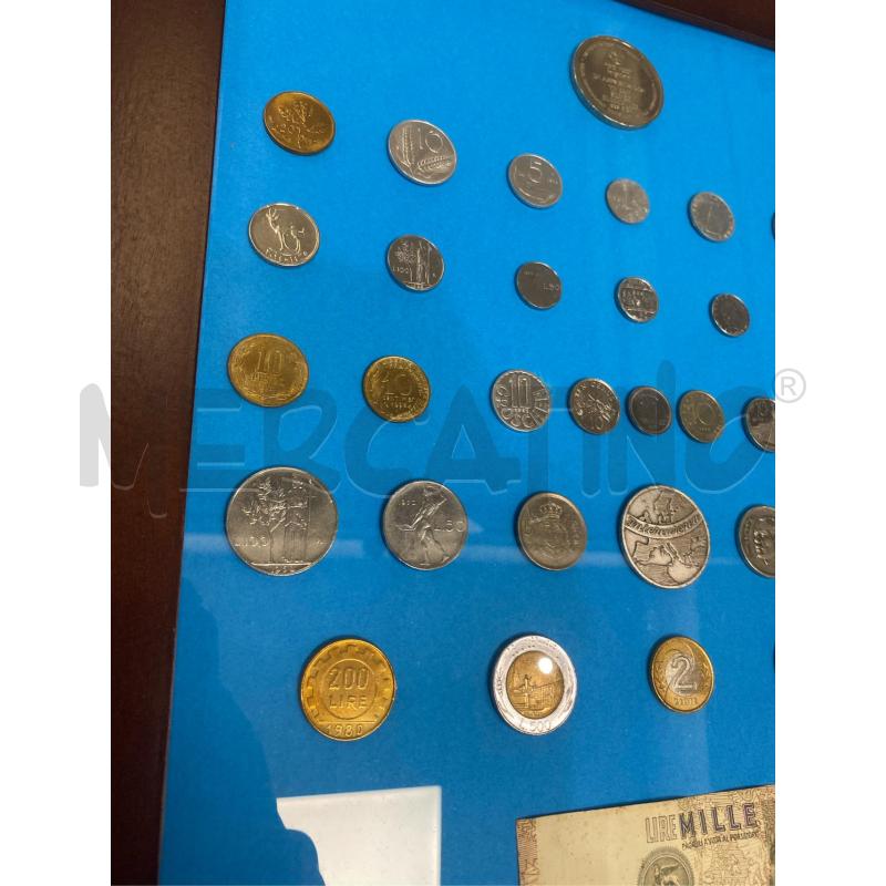 QUADRO CON MONETE E BANCONOTA LIRE MILLE | Mercatino dell'Usato Roma casalotti 2