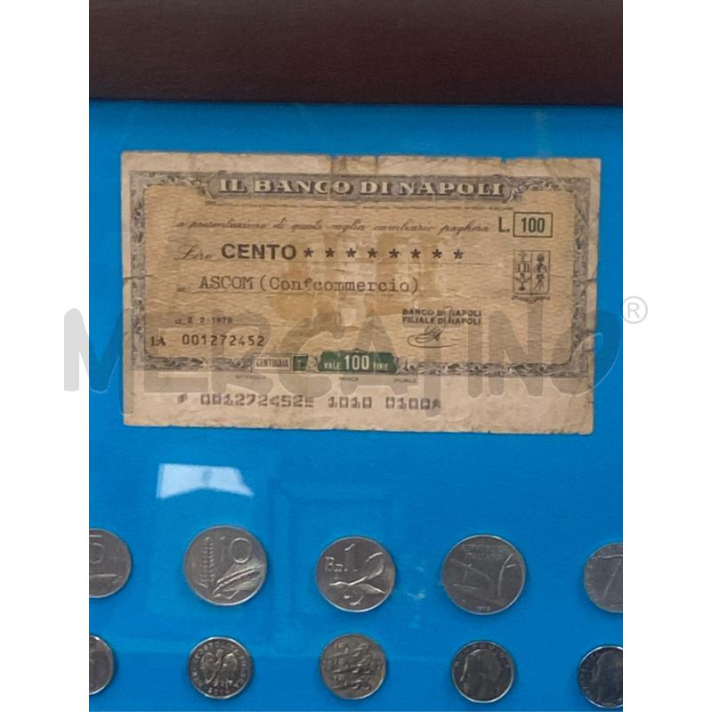 QUADRO CON MONETE E BANCONOTE CM.33X43 | Mercatino dell'Usato Roma casalotti 2