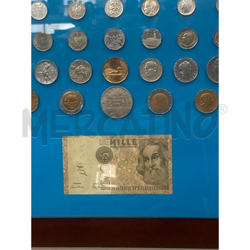 QUADRO CON MONETE E BANCONOTE CM.33X43 | Mercatino dell'Usato Roma casalotti 3