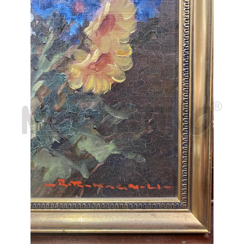 QUADRO COPPIA R. ROMAGNOLI FIORI NATURA MORTA | Mercatino dell'Usato Roma casalotti 5
