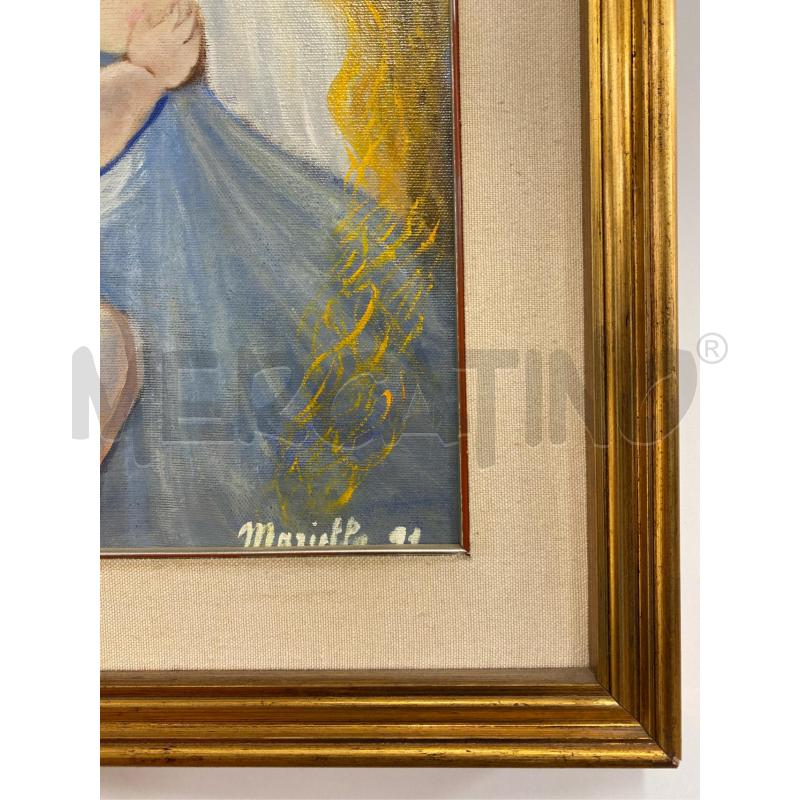 QUADRO OLIO SU TELA DONNA CON BAMBINO | Mercatino dell'Usato Roma casalotti 4