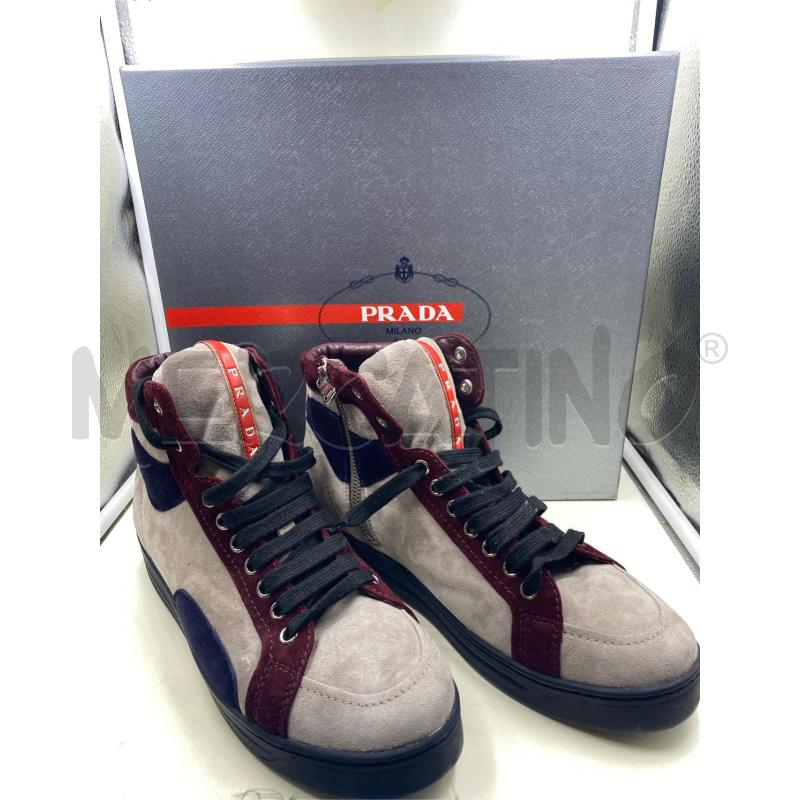 SCARPE PRADA GRIGIA BORDEAUX DONNA  | Mercatino dell'Usato Roma casalotti 1