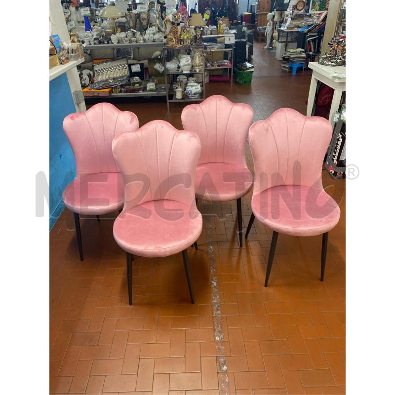 SEDIE PZ. 4 VELUTO ROSA  | Mercatino dell'Usato Roma casalotti 1