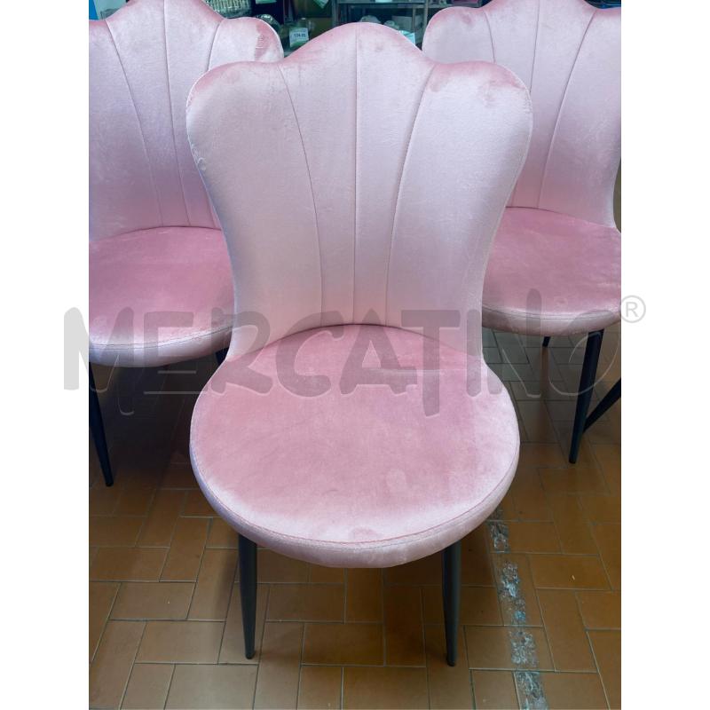 SEDIE PZ. 4 VELUTO ROSA  | Mercatino dell'Usato Roma casalotti 2