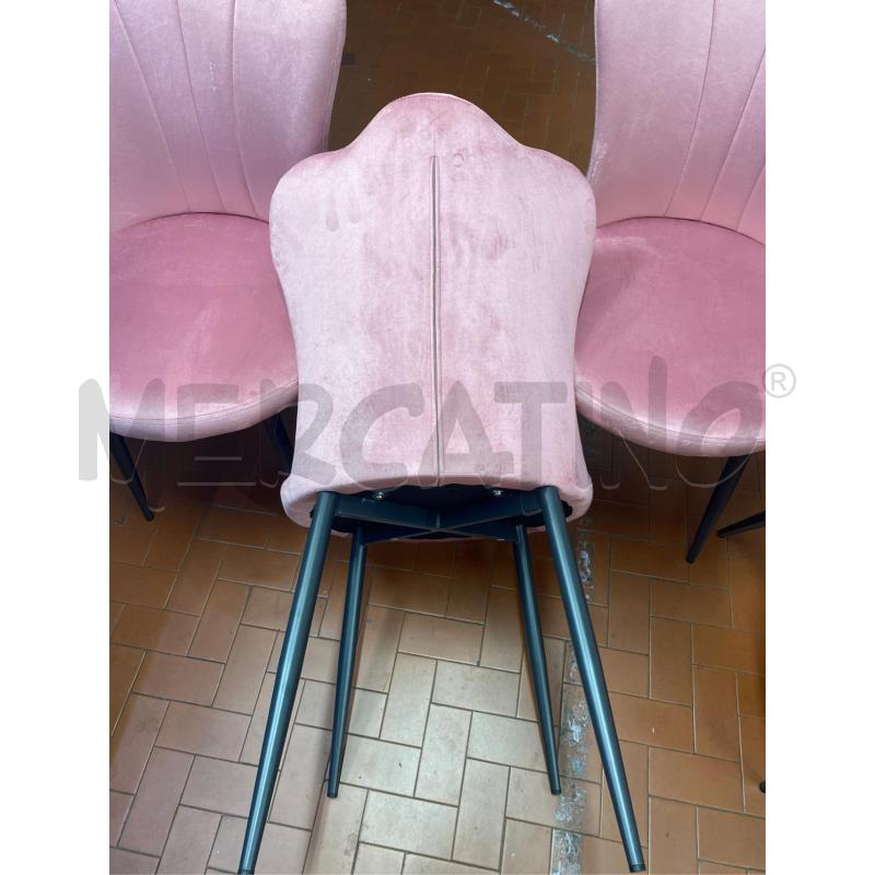 SEDIE PZ. 4 VELUTO ROSA  | Mercatino dell'Usato Roma casalotti 4