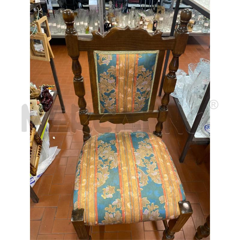 SEDIE PZ. 6 LEGNO TESSUTO CELESTE GIALLO | Mercatino dell'Usato Roma casalotti 1
