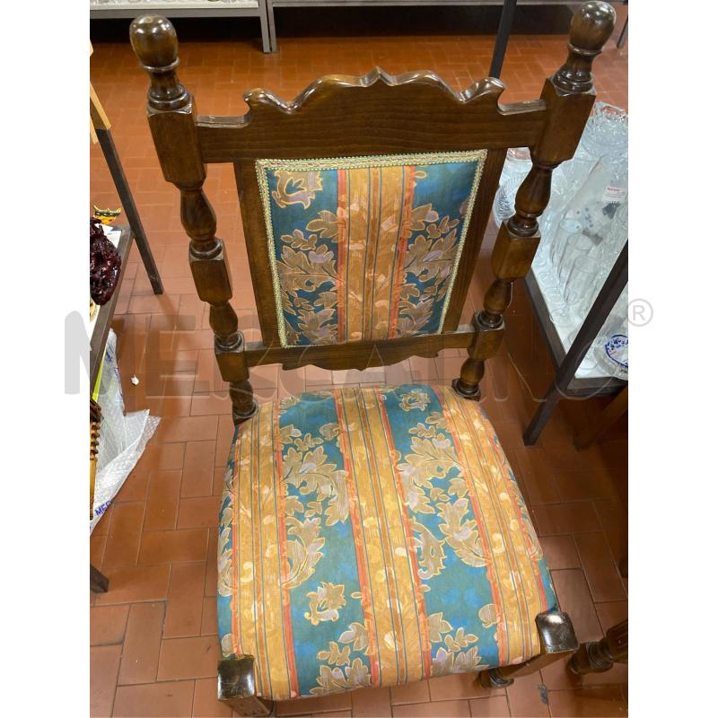 SEDIE PZ. 6 LEGNO TESSUTO CELESTE GIALLO | Mercatino dell'Usato Roma casalotti 3
