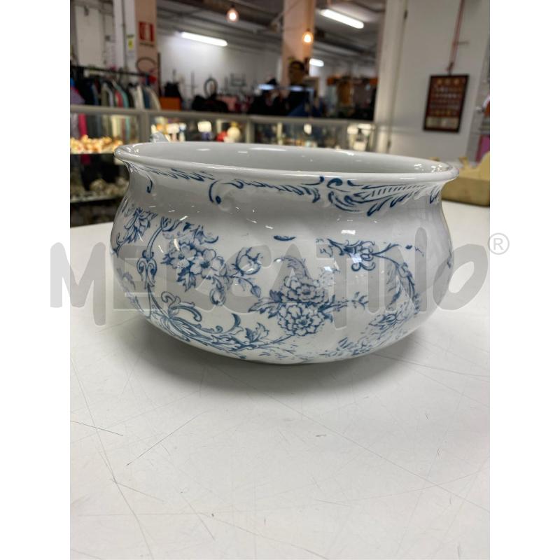 SOTTO VASO CADLOON ENGLAND BIANCO FIORI BLU MANICO  | Mercatino dell'Usato Roma casalotti 2