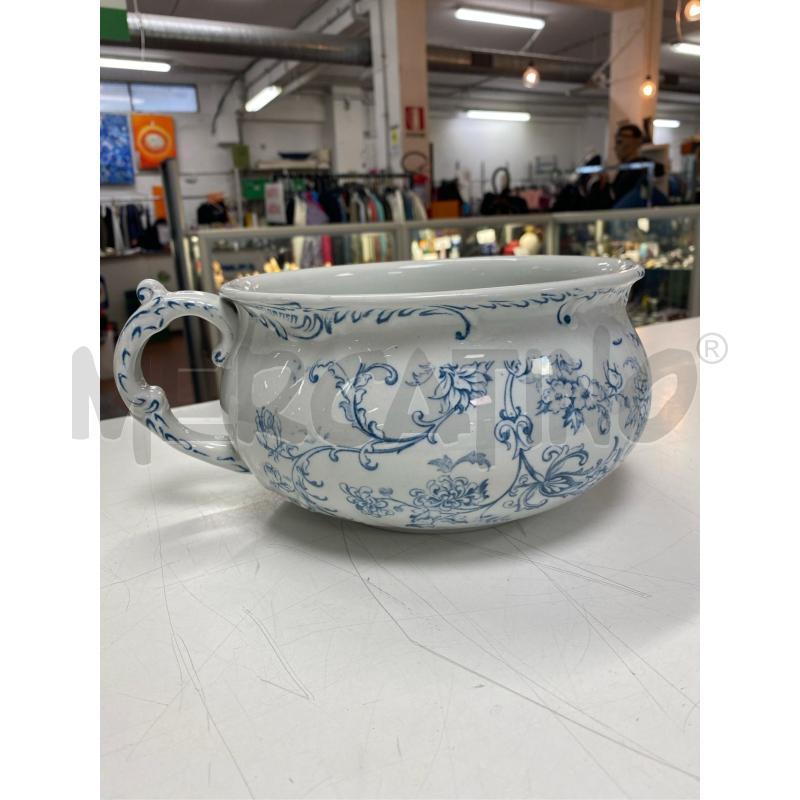 SOTTO VASO CADLOON ENGLAND BIANCO FIORI BLU MANICO  | Mercatino dell'Usato Roma casalotti 3