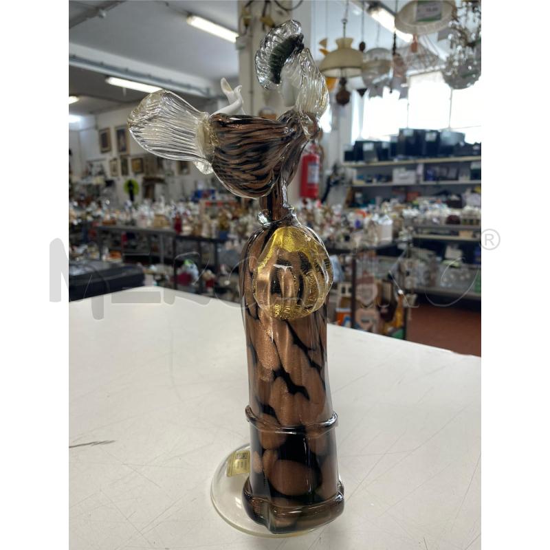 STATUETTA VETRO DI MURANO LAVORATA MARRONE  | Mercatino dell'Usato Roma casalotti 3