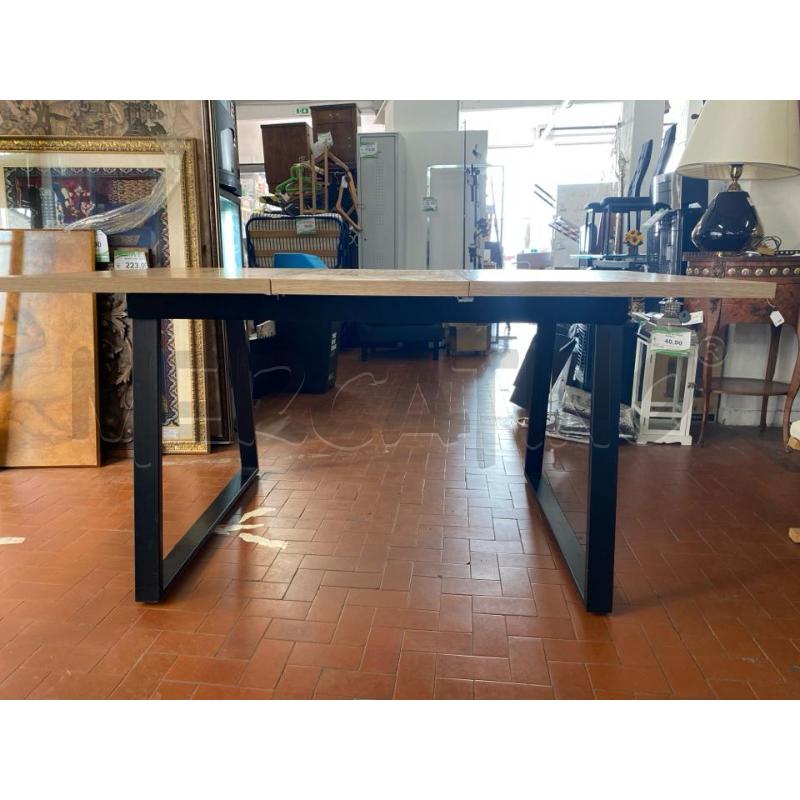 TAVOLO ALLUNGABILE DEGHI CM. 120+40X90 BEIGE NERO  | Mercatino dell'Usato Roma casalotti 3