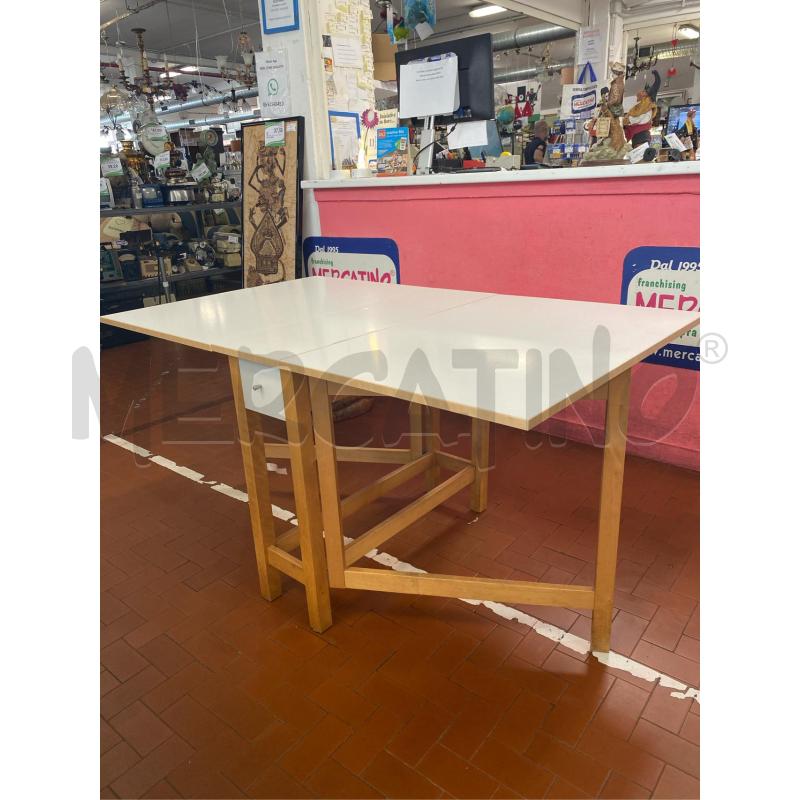 TAVOLO A RIBALTA BIANCO CM. 152X80  | Mercatino dell'Usato Roma casalotti 2