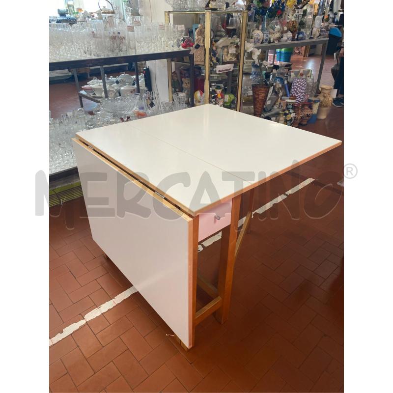 TAVOLO A RIBALTA BIANCO CM. 152X80  | Mercatino dell'Usato Roma casalotti 3