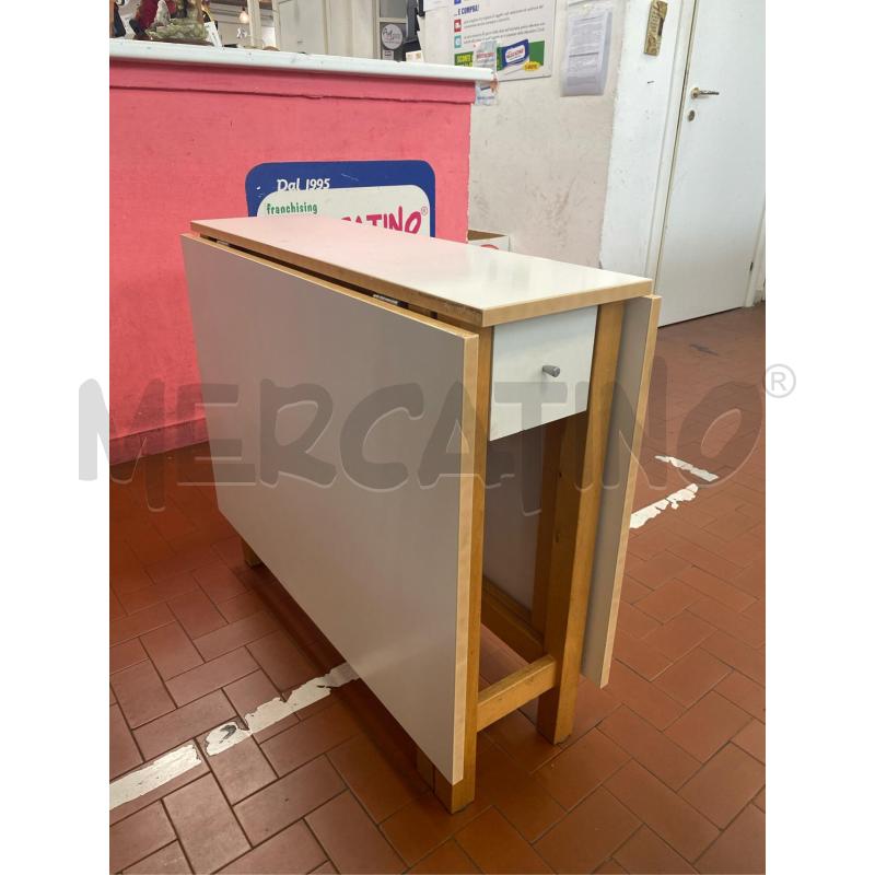 TAVOLO A RIBALTA BIANCO CM. 152X80  | Mercatino dell'Usato Roma casalotti 4