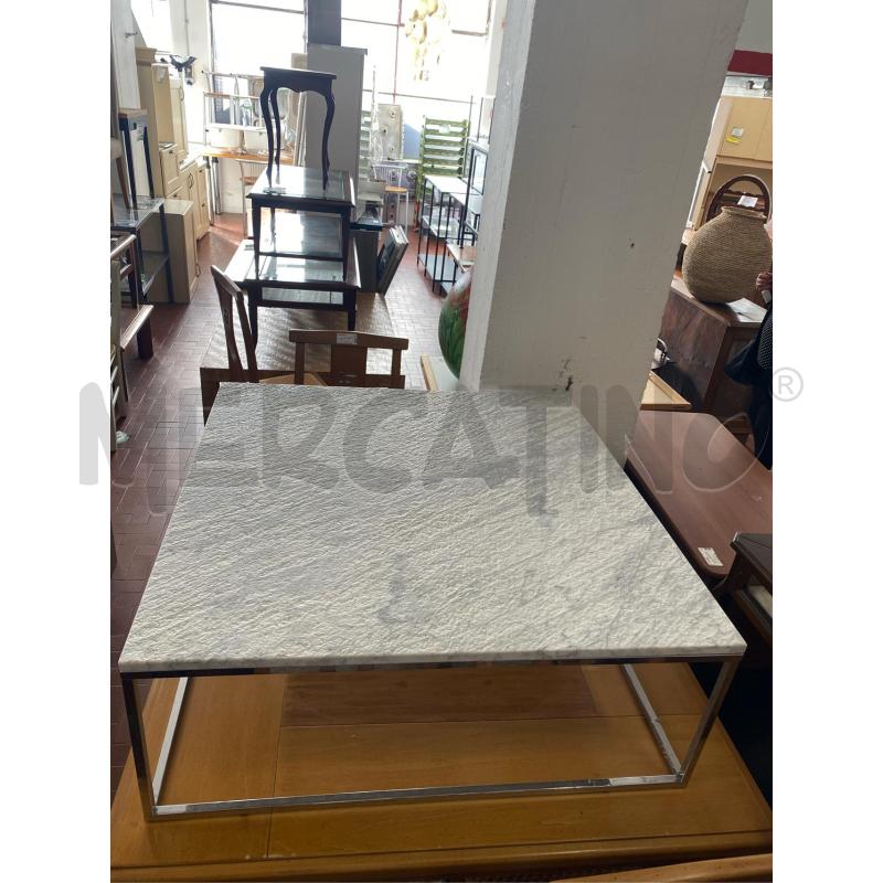 TAVOLO BASSO CABARET NATUZZI TOP MARMO CM. 90X90 | Mercatino dell'Usato Roma casalotti 2