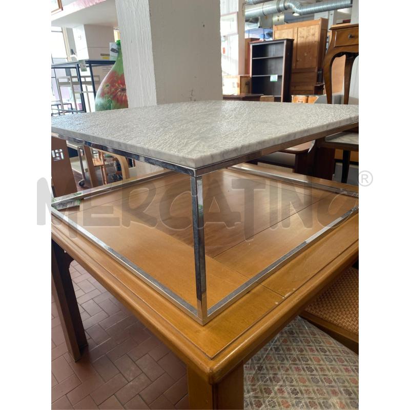 TAVOLO BASSO CABARET NATUZZI TOP MARMO CM. 90X90 | Mercatino dell'Usato Roma casalotti 3