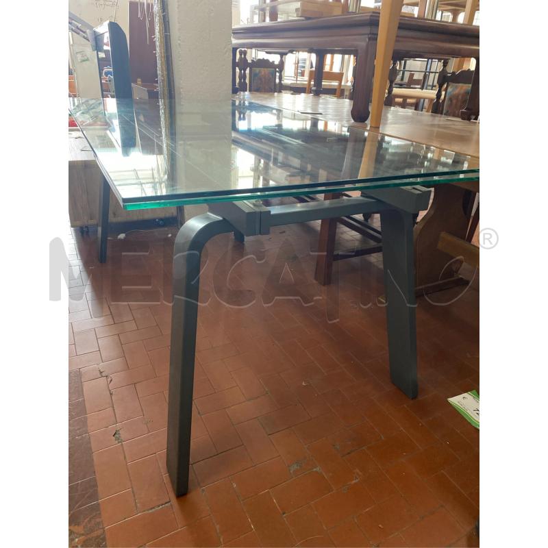 TAVOLO IN VETRO TEMPERATO ESTENSIBILE CM.160X90+40+40 | Mercatino dell'Usato Roma casalotti 4