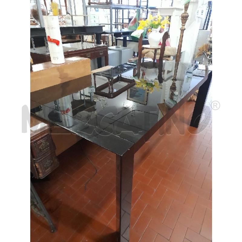 TAVOLO VETRO NERO ESTENSIBILE CM.180X90 + 45 | Mercatino dell'Usato Roma casalotti 1