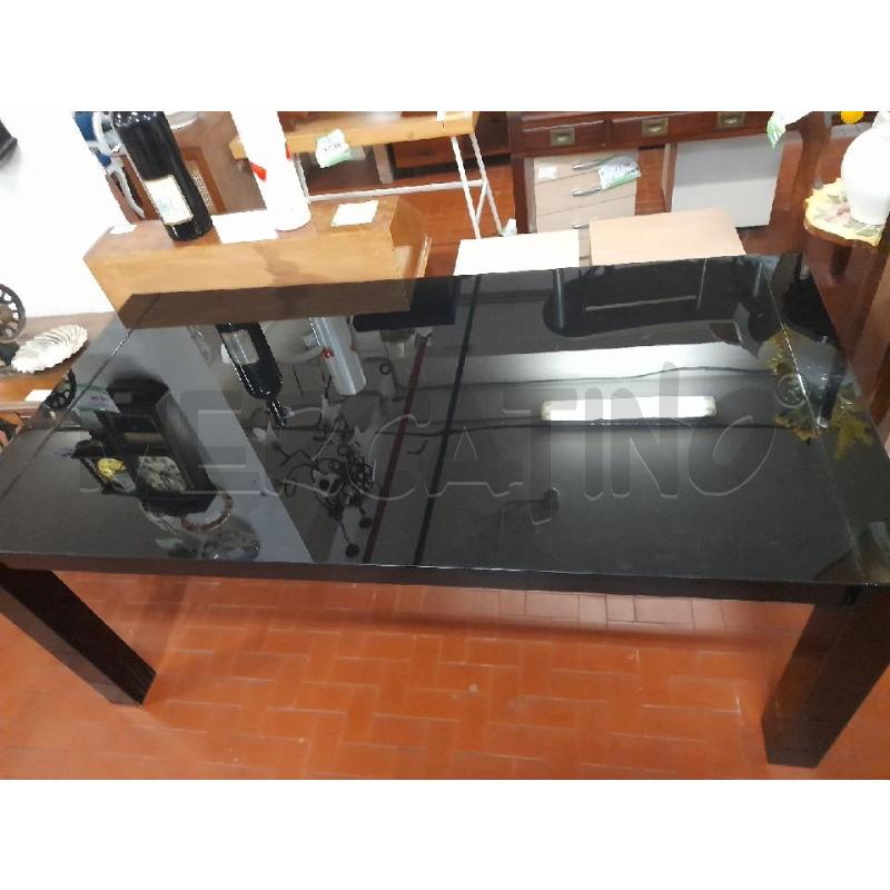 TAVOLO VETRO NERO ESTENSIBILE CM.180X90 + 45 | Mercatino dell'Usato Roma casalotti 4