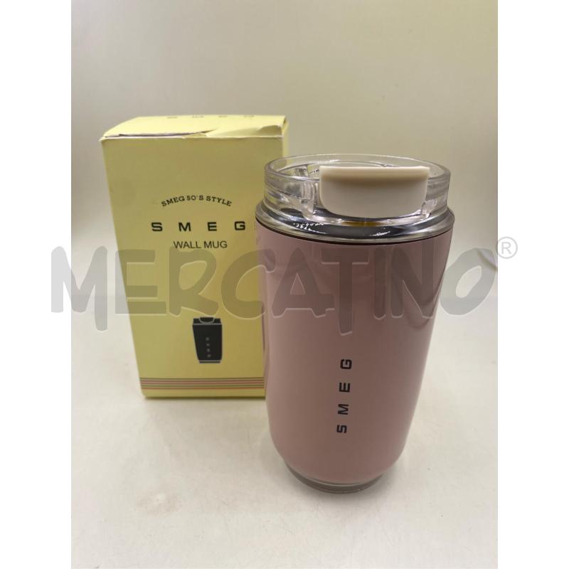 TAZZA TERMICA SMEG ROSA  | Mercatino dell'Usato Roma casalotti 1