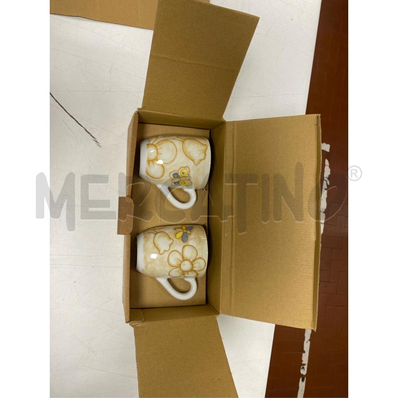 THUN SET 2 TAZZE ELEGANCE DISEGNO FARFALLA E FIORE  | Mercatino dell'Usato Roma casalotti 1