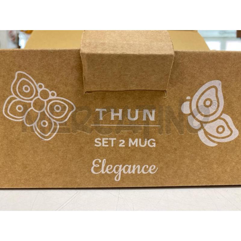 THUN SET 2 TAZZE ELEGANCE DISEGNO FARFALLA E FIORE  | Mercatino dell'Usato Roma casalotti 2