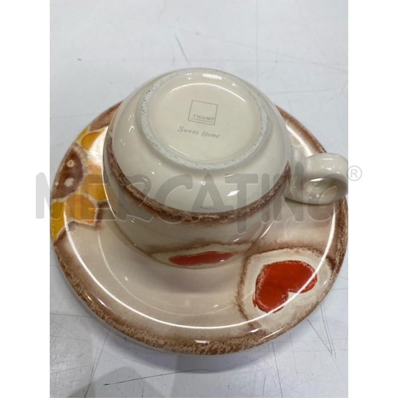 THUN TAZZA CON PIATTO SWEET HOME BEIGE CUORE GIRASOLE | Mercatino dell'Usato Roma casalotti 3