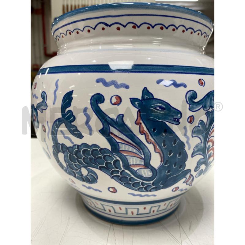 VASO BIANCO BLU DRAGO DERUTA  | Mercatino dell'Usato Roma casalotti 2