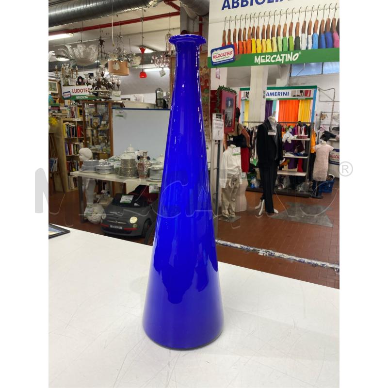 VASO BLU VETRO CM. 50 H | Mercatino dell'Usato Roma casalotti 1