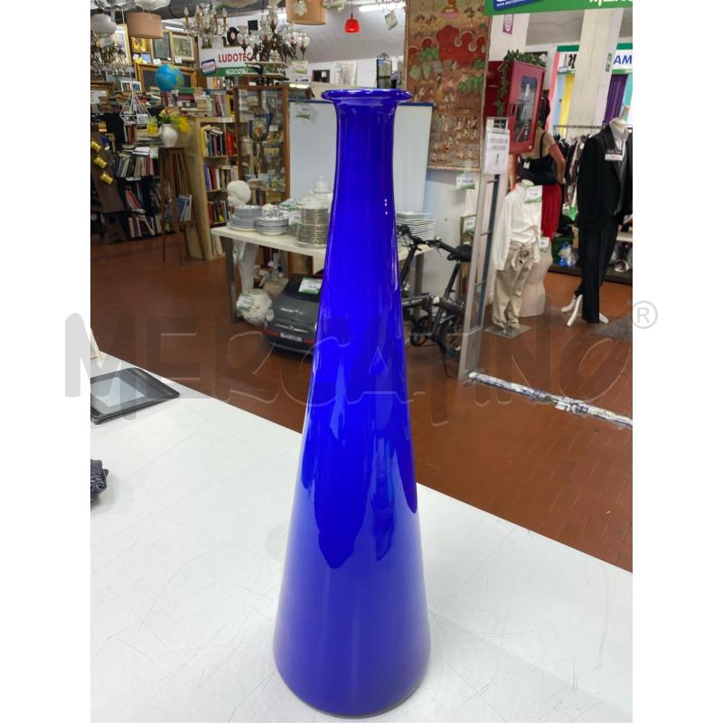 VASO BLU VETRO CM. 50 H | Mercatino dell'Usato Roma casalotti 2