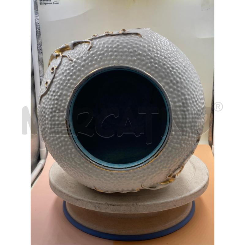 VASO IN CERAM. DERUTA BIANCO CON UVA | Mercatino dell'Usato Roma casalotti 3