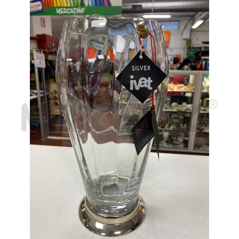 VASO IN CRISTALLO BASE SILVER | Mercatino dell'Usato Roma casalotti 1