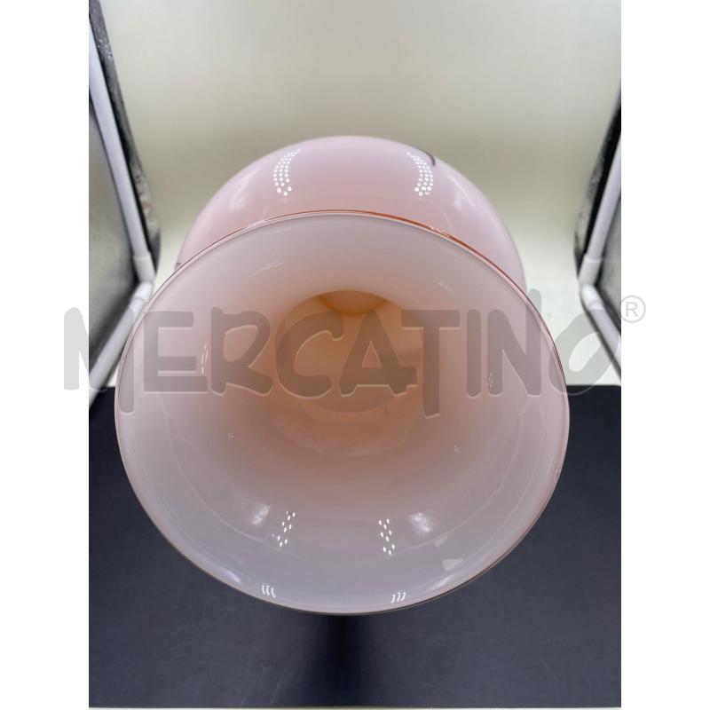 VASO IN VETRO ROSA LAVORATO FIRMATO  | Mercatino dell'Usato Roma casalotti 5
