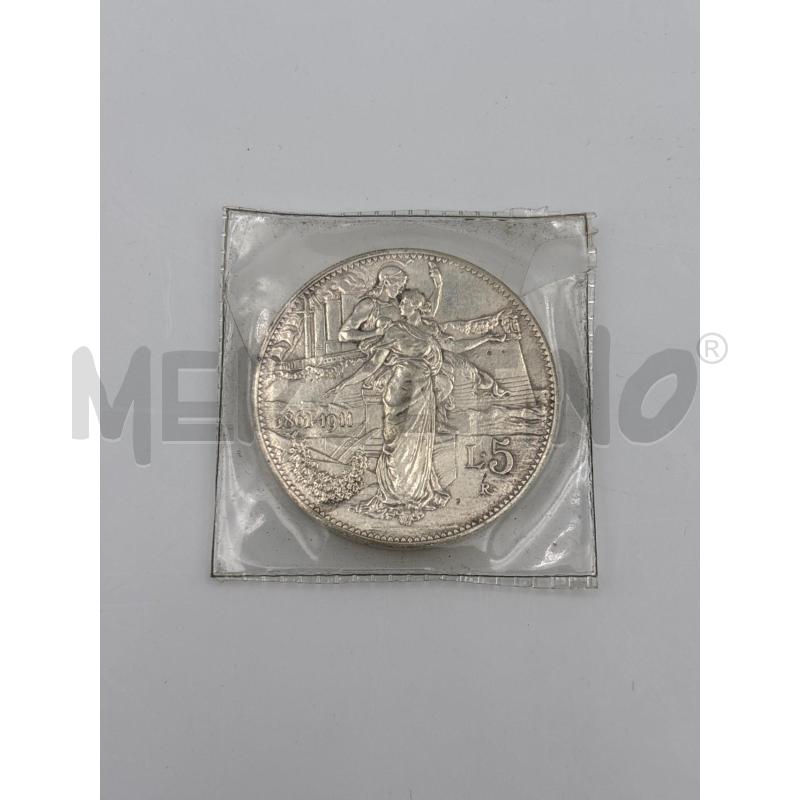 5 LIRE 1911 VITTORIO EMANUELE III CINQUANTENARIO | Mercatino dell'Usato Roma torrevecchia 2