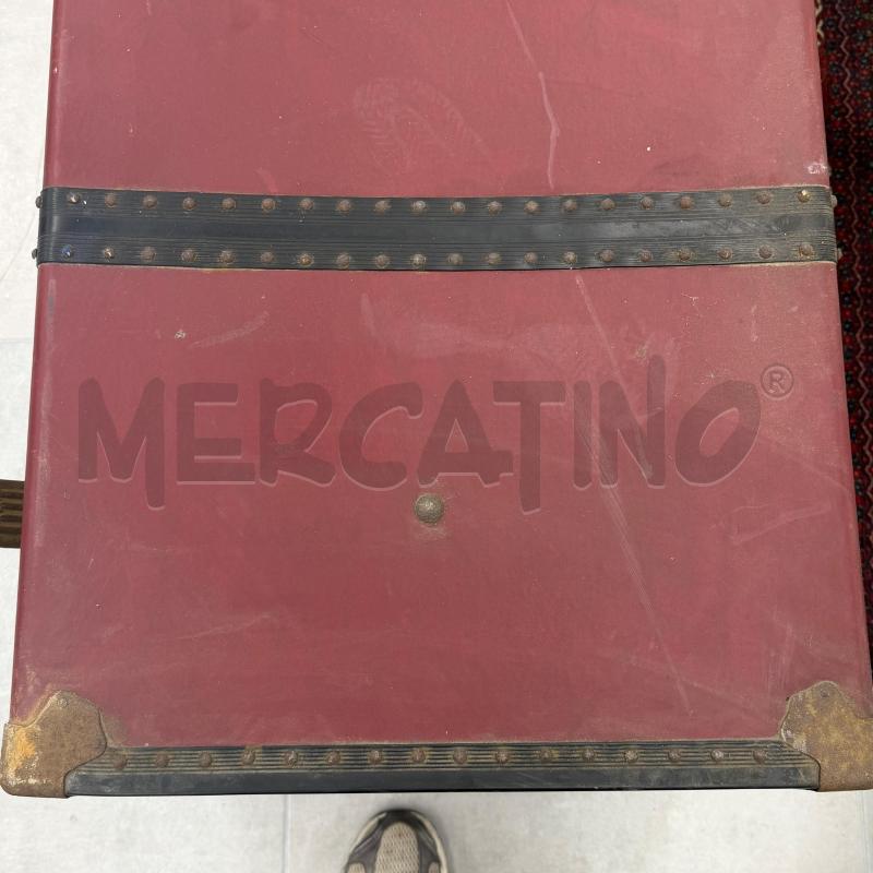 BAULE VECCHIO ROSSO/NERO 109X52X54 | Mercatino dell'Usato Roma torrevecchia 3