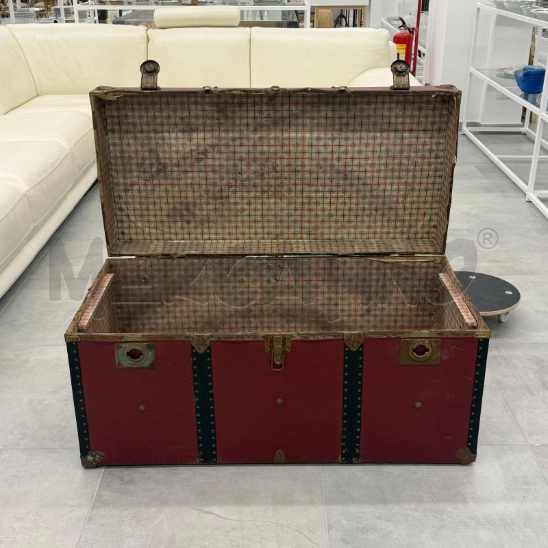 BAULE VECCHIO ROSSO/NERO 109X52X54 | Mercatino dell'Usato Roma torrevecchia 4
