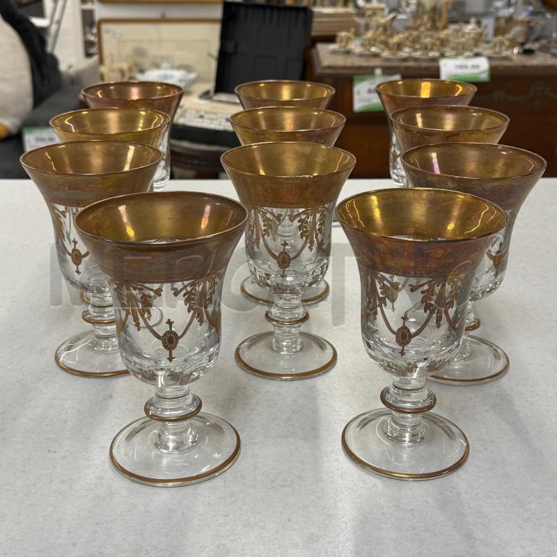 BICCHIERI VET PZ.11 DECORO DIPINTO ORO | Mercatino dell'Usato Roma torrevecchia 1
