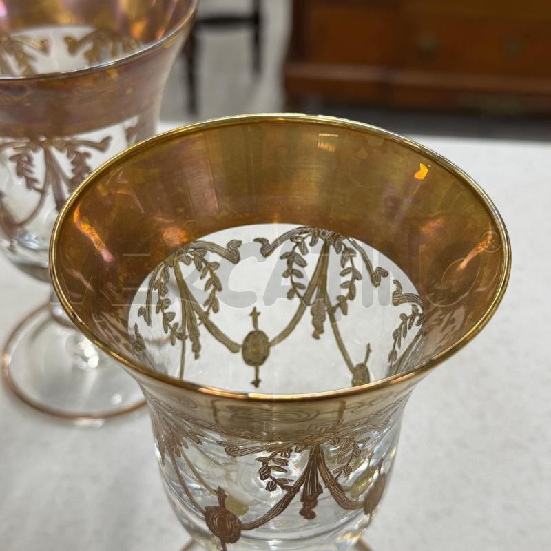 BICCHIERI VET PZ.6+6 DECORO DIPINTO ORO | Mercatino dell'Usato Roma torrevecchia 5